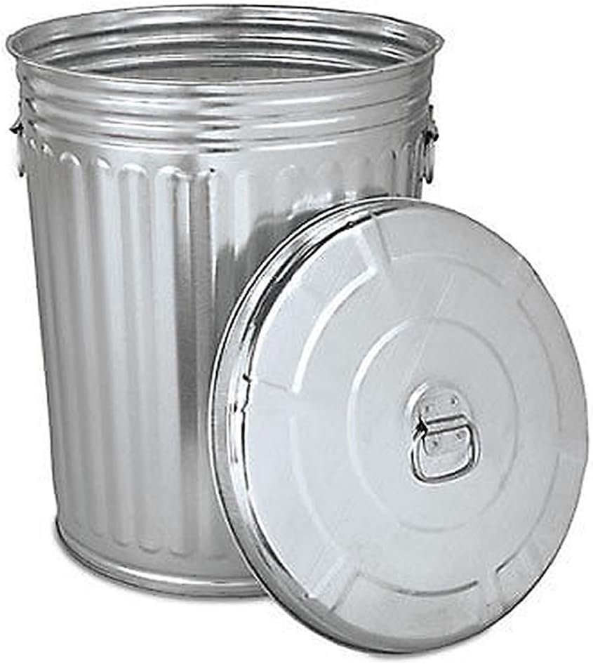 Selva Supreme Quality Stainless Steel Brush Pre-Galvanized Trash Can W/Round Lid, 20 Gallon - Durable Long Lasting Item | Strong Used to Store Garbage Daily Waster Bins Wastebasket Indoor Outdoor Use