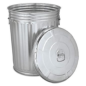 Selva Supreme Quality Stainless Steel Brush Pre-Galvanized Trash Can W/Round Lid, 20 Gallon - Durable Long Lasting Item | Strong Used to Store Garbage Daily Waster Bins Wastebasket Indoor Outdoor Use