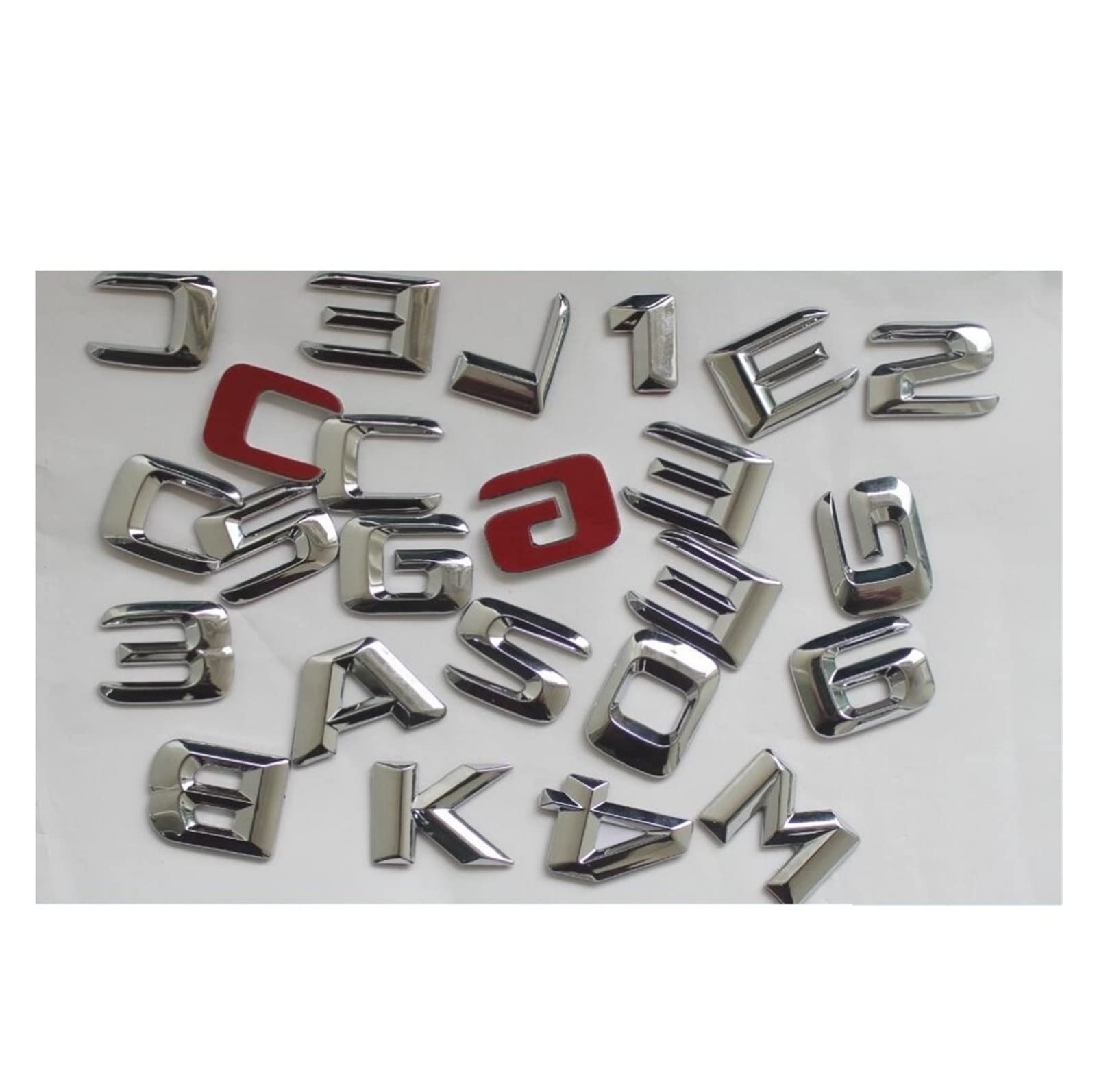 DCALU Chrome Shiny Silver ML 320" Lettre Arrière Du Coffre De Voiture Mot Badge Emblem Letter Decal Sticker For Mercedes Fit For Benz ML Classe ML320 Lettres D'emblème De Voiture