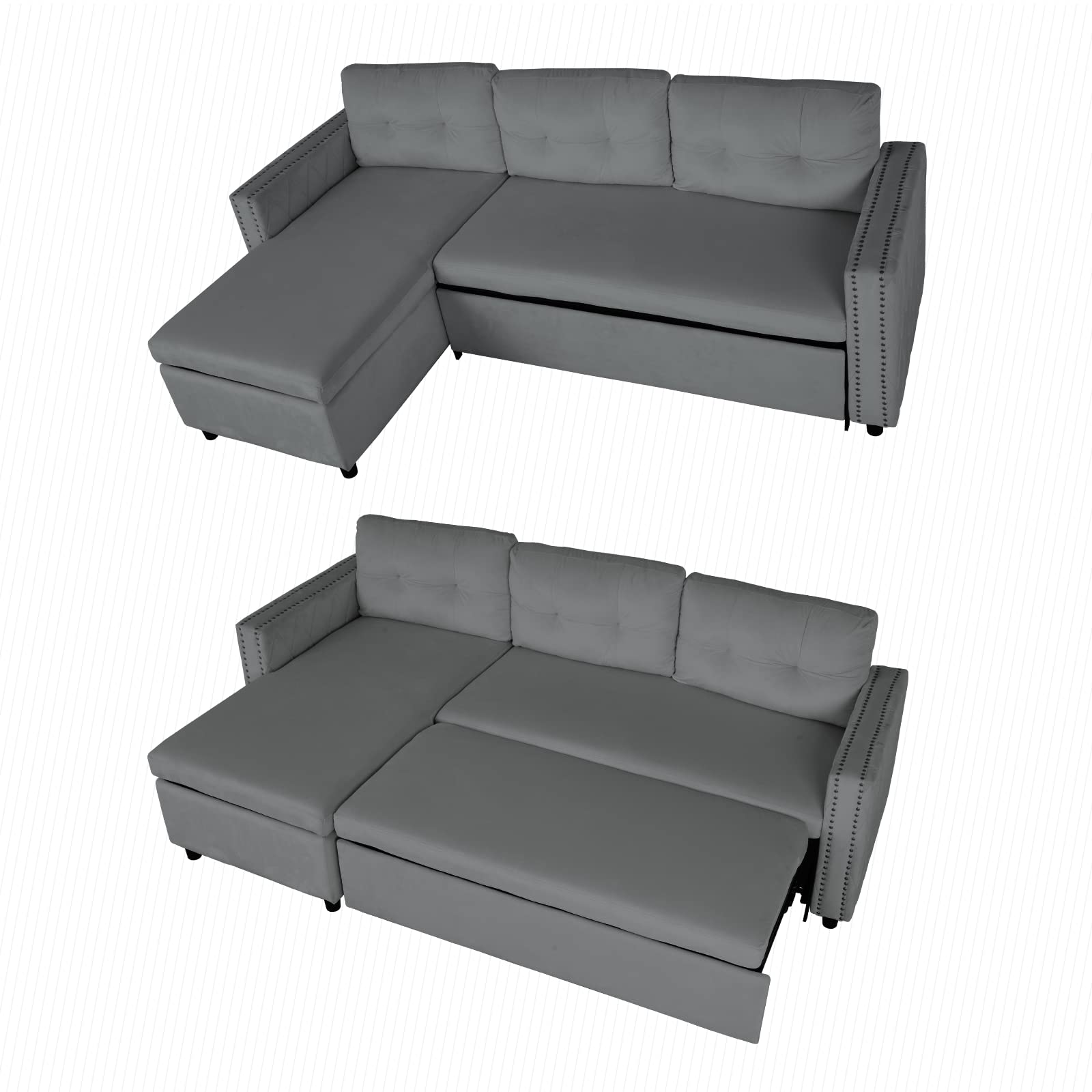 Buy Reversible er Sectional Sofa with Storage Chaise and Pocket, Pull
