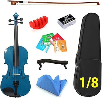 violin(１/８) Amazon.com - Blue Acoustic Violin 4/4 3/4 1/2 1/4 1/8 for Beginner