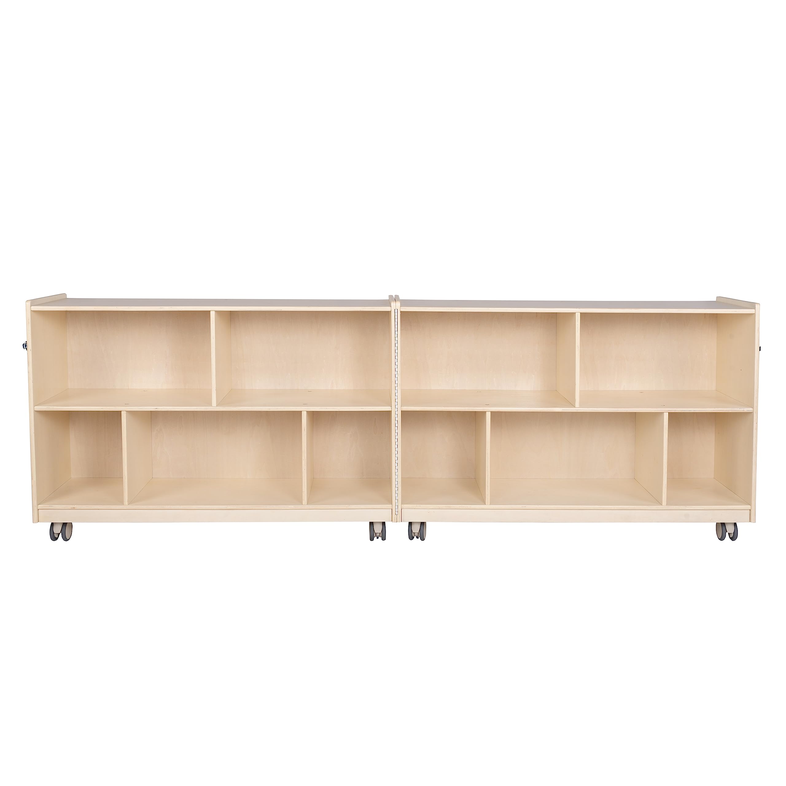 Children’s Factory Mobile 30" H 2-Shelf Fold-N-Lock Storage, Classroom Reading Nook Cubbies, Kids Preschool & Daycare Toy Cubby Shelves, Toddler
