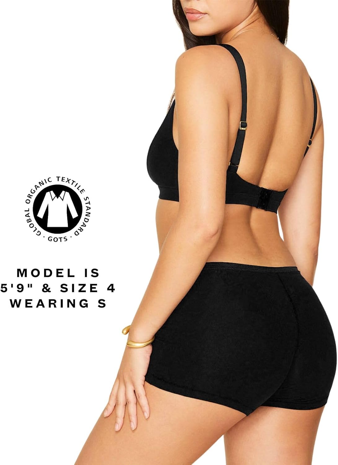 Subset Women's Organic Cotton Mid-Rise Shortie 3-Pack, All-Day Comfort, Boy Shorts, Soft & Breathable