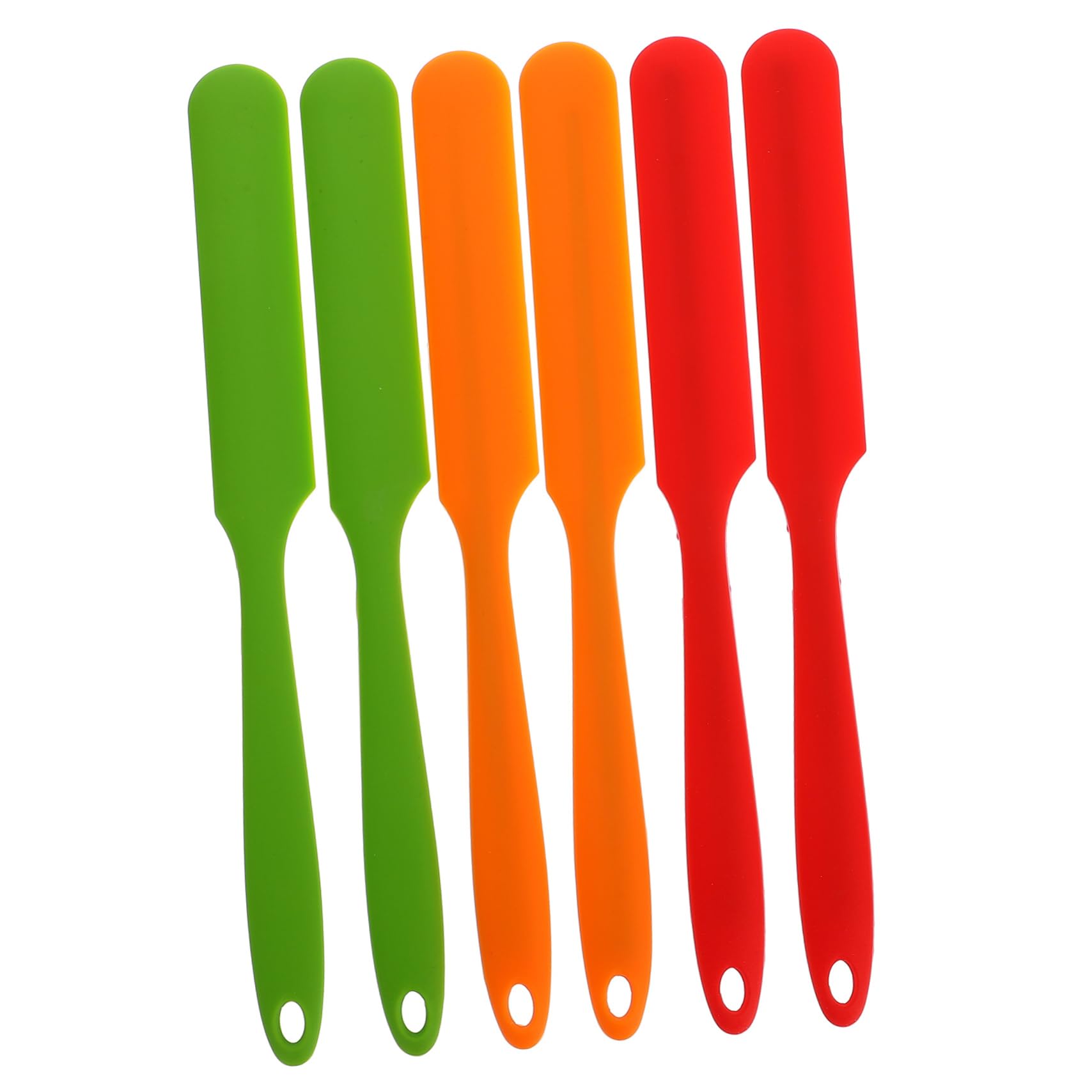 Zerodeko 6Pcs Silicone Jar Spatula Ergonomic Nonstick Baking Cream Spreader for Icing and Desserts Heat Resistant Easy to Clean for Home and Bakery Use