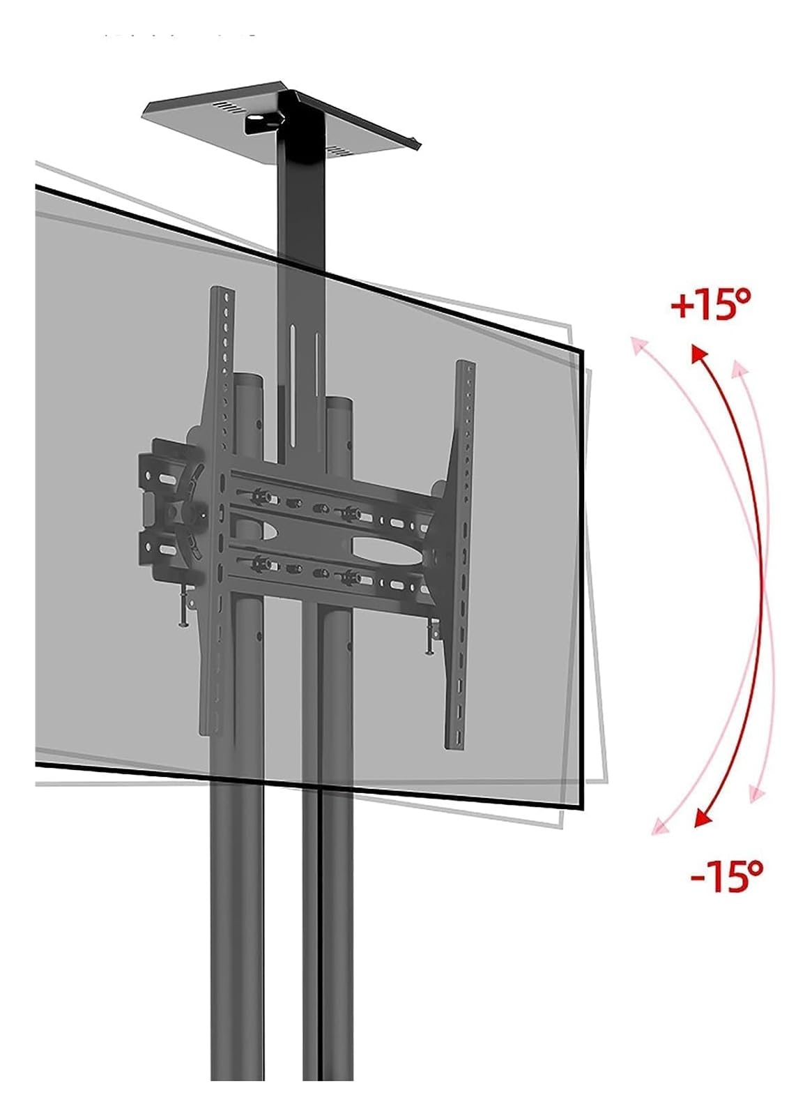 Soporte para TV con ruedasSoporte para TV móvil de pie con Soporte para TV de Altura Ajustable para televisores de 32 "y 65" Fácil de Mover con Ruedas Marco de Metal Resistente