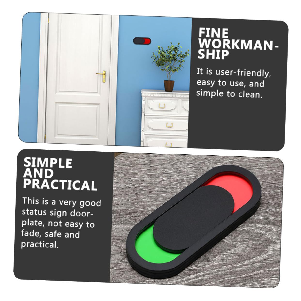 Gadpiparty 5 Series Señal De Cambio De Estado Letreros De Estaño Para Baño Hogar El Encima Por Favor Conferencia Hacer Abierto Señal De Baño Muro Puerta Pegajoso Plexiglás Negro 4 Piezas X 5