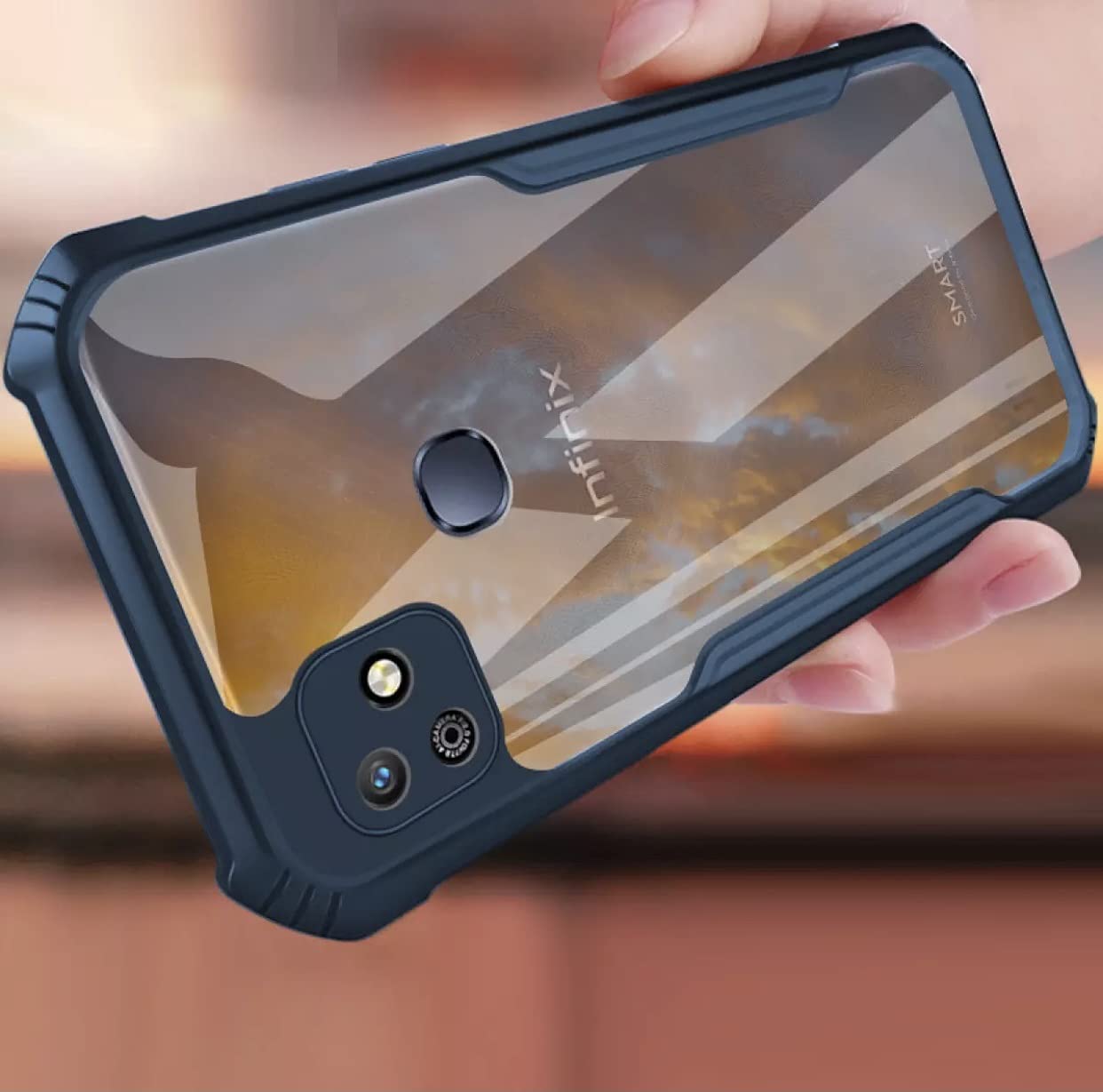 REALCASE Smart HD 2021 Back Cover Shockproof Bumper Crystal Clear | 360 Degree Protection TPU+PC | Camera Protection | Acrylic Transparent Eagle Cover Case for Infinix Smart HD 2021 (X-Blue)