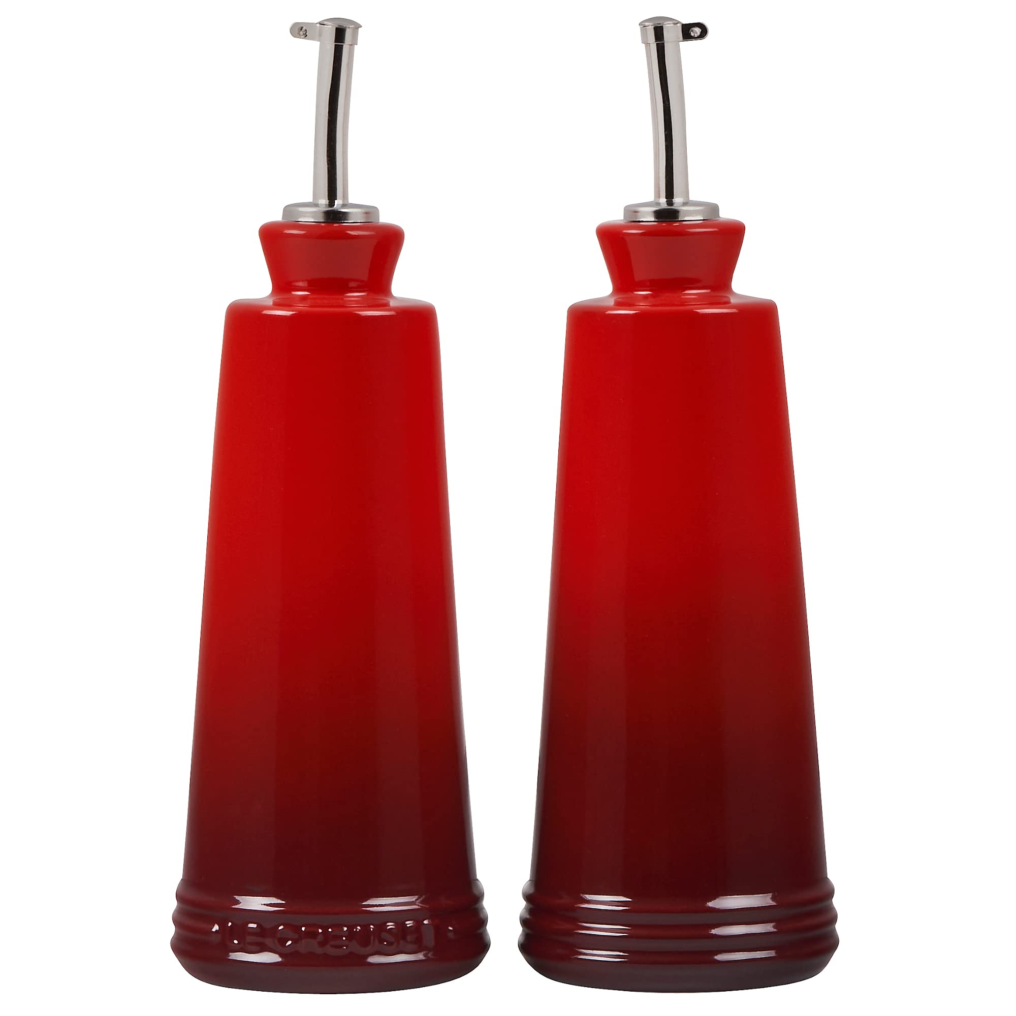 LE CREUSET Signature - Set olio e aceto in gres porcellanato, 10 oz. ciascuno, ciliegia