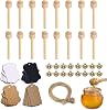 16 Pcs Honey Dipper Stick, Wooden Honey Spoon Stirring Stick, Mini Wooden Dispensing Collecting Kitchen Dining, Wood Honey Dipper Sticks drizzler for Wedding Honey jar Favours Giveaway Gift 3 inch