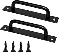 QVYQVY 5 Inch Black Barn Door Handles, 2PCS Aluminum Alloy Cabinet Pulls for Sliding Doors, Kitchen Cabinets, Closets & Dressers