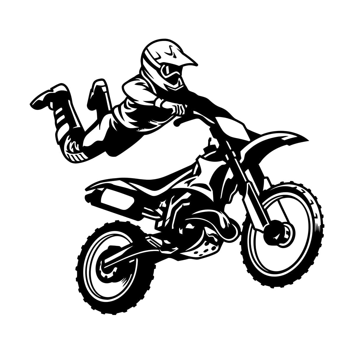 Lzhouting Boys Wall Stickers 0842 Autocycle Wall Decal Bedroom Wall Decor Motorcycle Freestyle Jump Biker Extreme Sports Stickers Vinyl Art Wallpaper Extra Large - 75X79cm