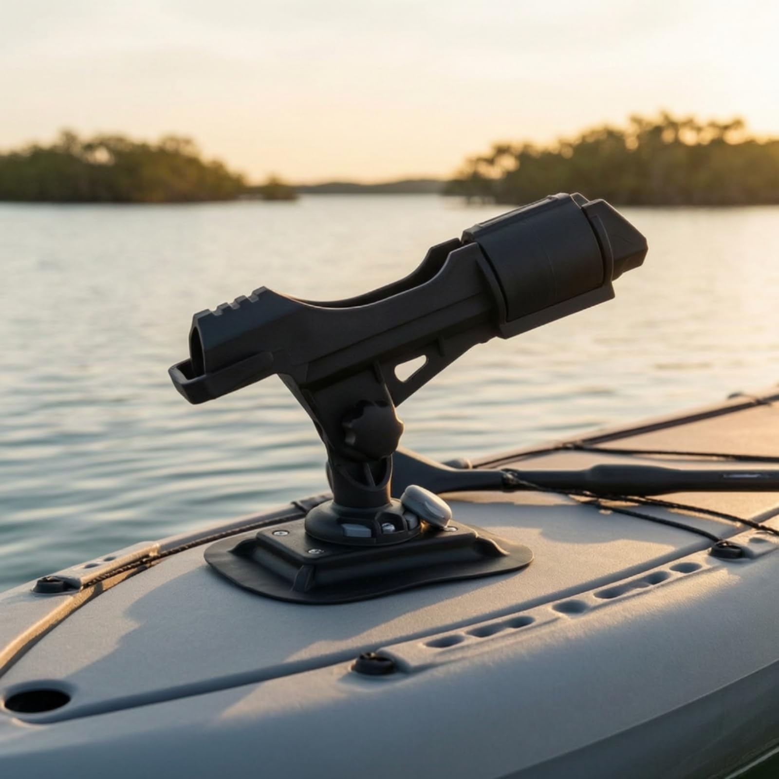 Jiuvaso Portacanna da Pesca Supporto Canna da Barca con Angolo Regolabile Staffa Portacanne a Cradle Lungo Piastra con Fori di Fissaggio Plastica Durevole Adatto a Pesca in Mare Kayak Barca Banchina