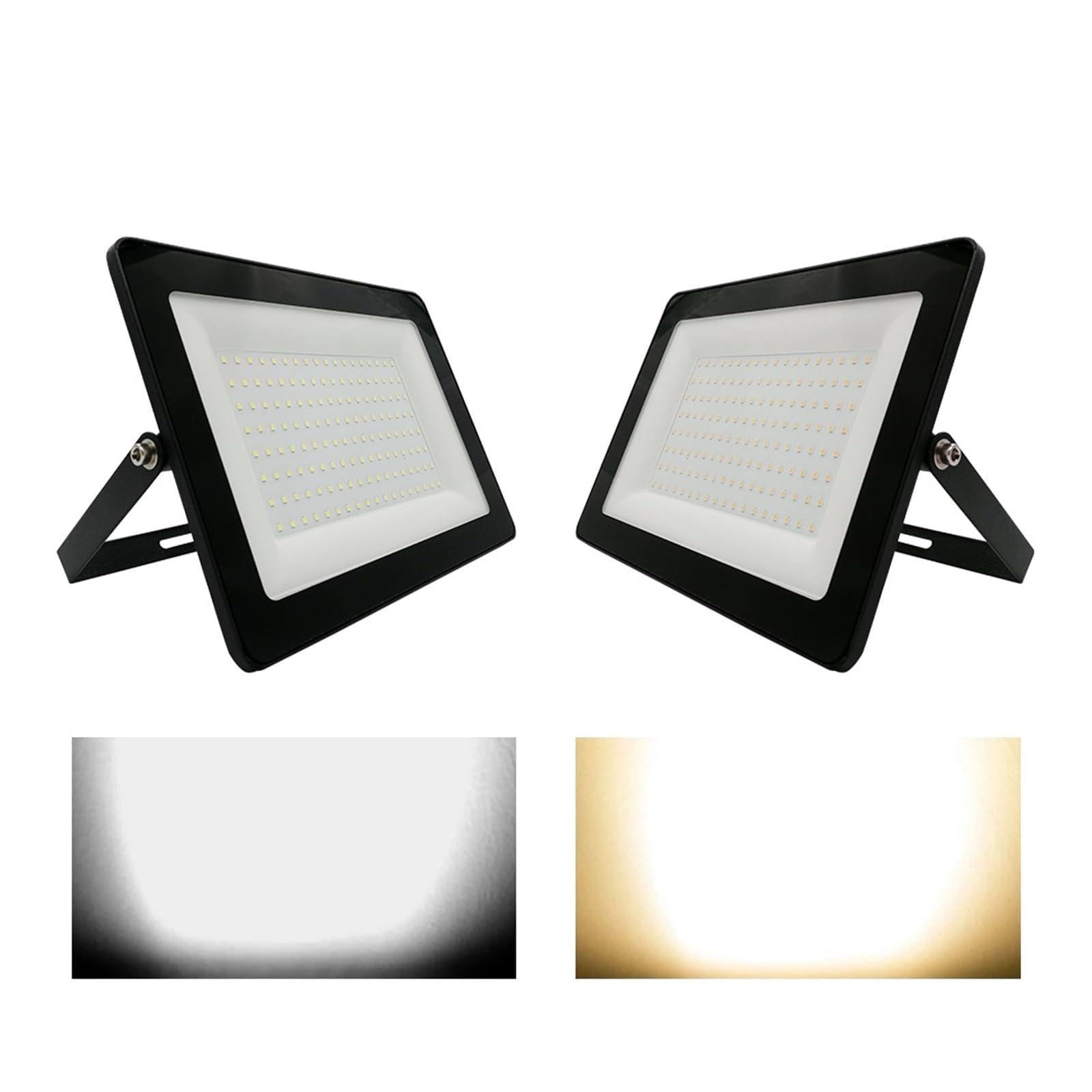 300W 200W 100W 50W Reflektor Led Reflektor Zewnętrzny Reflektor Projektora Reflektor Zewnętrzny IP66 Ogród Kwadratowy Światło Punktowe Reflektor Zewnętrzny(Warm White,100W)