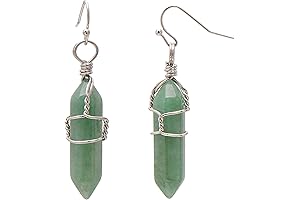Joseph Brothers Aventurine Crystal Point Earrings