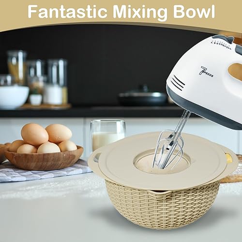 Miniatura 6 de Juego de colador 4-1 con tazón para mezclar, esenciales de cocina para lavar, rebanar y amasar, hilandero de ensalada, colador de pasta, lavadora de