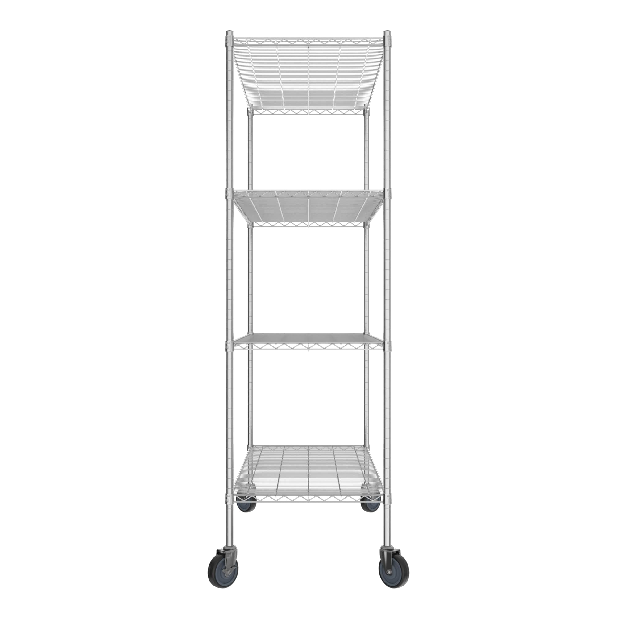 QUIET BOOK Commercial NSF Listed Chrome Mobile Wire Shelving Kit 24