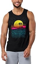 INTO THE AM Graphic Tank Tops for Men - Cool Artwork Tanks for Summer Beach Exercise Fitness S – 2XL