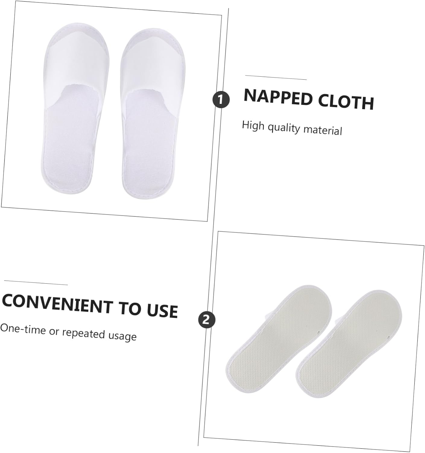 10pairs Disposable Indoor Hotel Slippers Lightweight Open-toe Guest Slippers for Home and Spa Comfortable and Easy to Carry for Hospitality and Travel