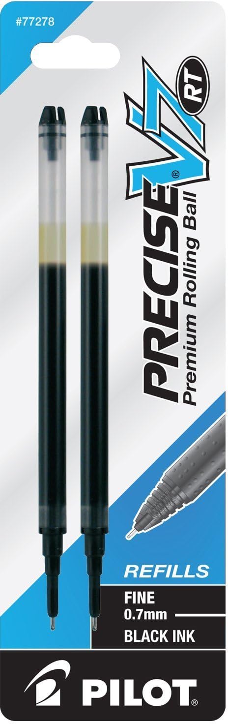 Precise V7 RT Rolling Ball, Fine Point, Black Ink 1 Pen & 24 Refills