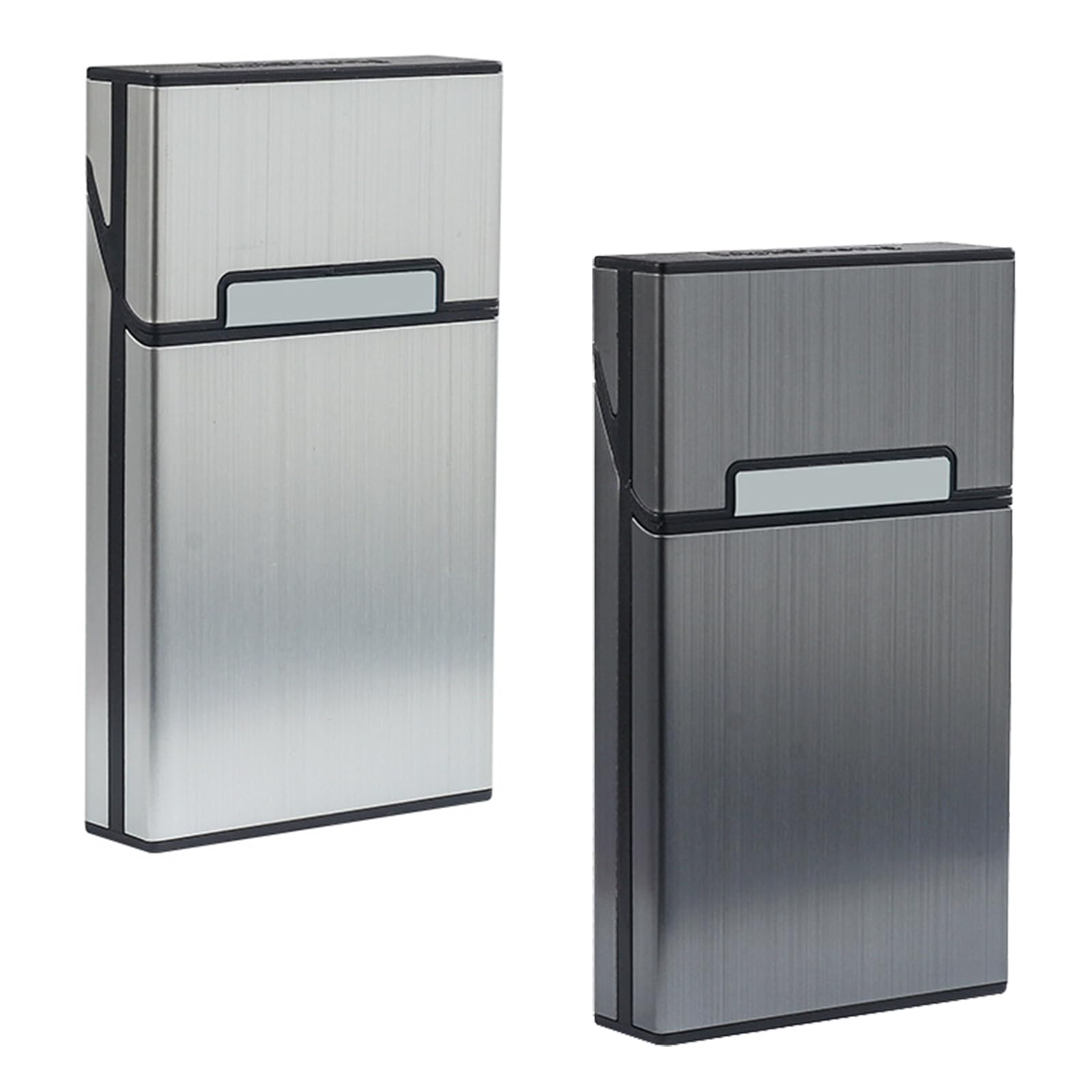 Portasigarette In Alluminio - 2 Pezzi Grigio, Chiusura Magnetica, Elegante E Compatto - Foto 10