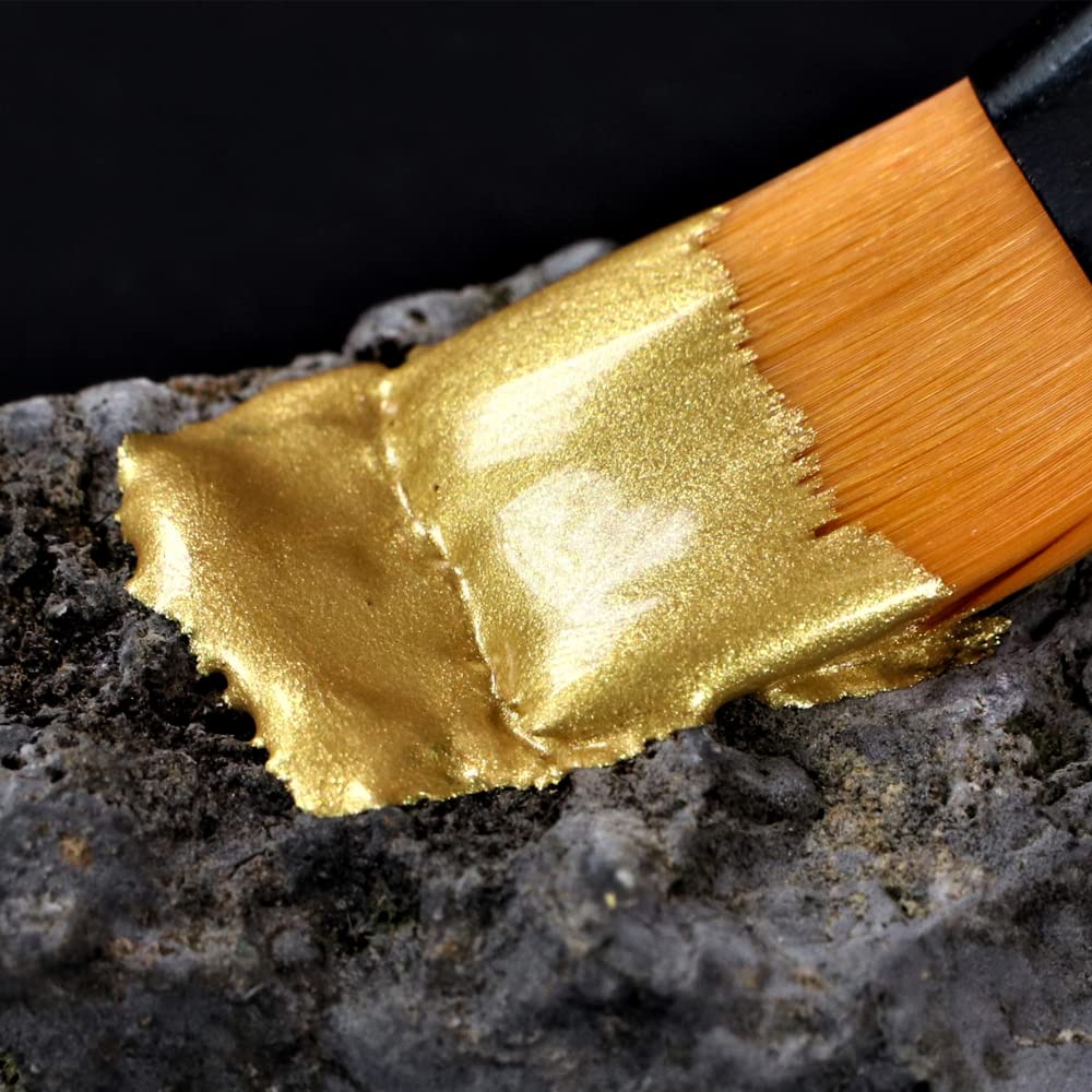Viva Decor Maya Gold Lot de 2 peintures métalliques brillantes pour bricolage - 250 ml (doré et argent) - Peintures acryliques métallisées pour bois, carton, béton, papier, toile - Fabriqué en