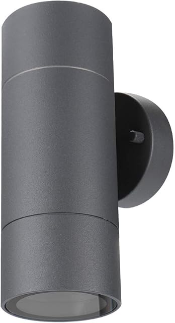 Genghis Khan 35W Outdoor Wall Light Wall Sconce IP54 Waterproof Modern UP&Down Wall Lamp Grey Stainless Steel Aluminum Alloy Cylinder Design for Indoor and Outdoor (Grey)