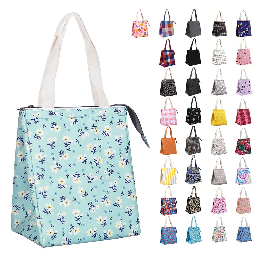 iknoe Insulated Lunch Bag for Women & Adults, 9L Foldable Wide-Open Cooler Bag with Pockets, Leakproof & Portable