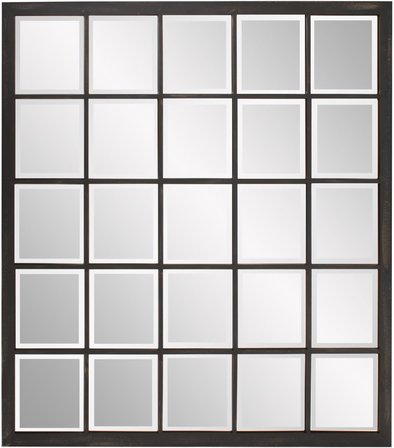 Amazon.com: Mirrace Black Metal Windowpane Wall Mirror | Outdoor Garden ...