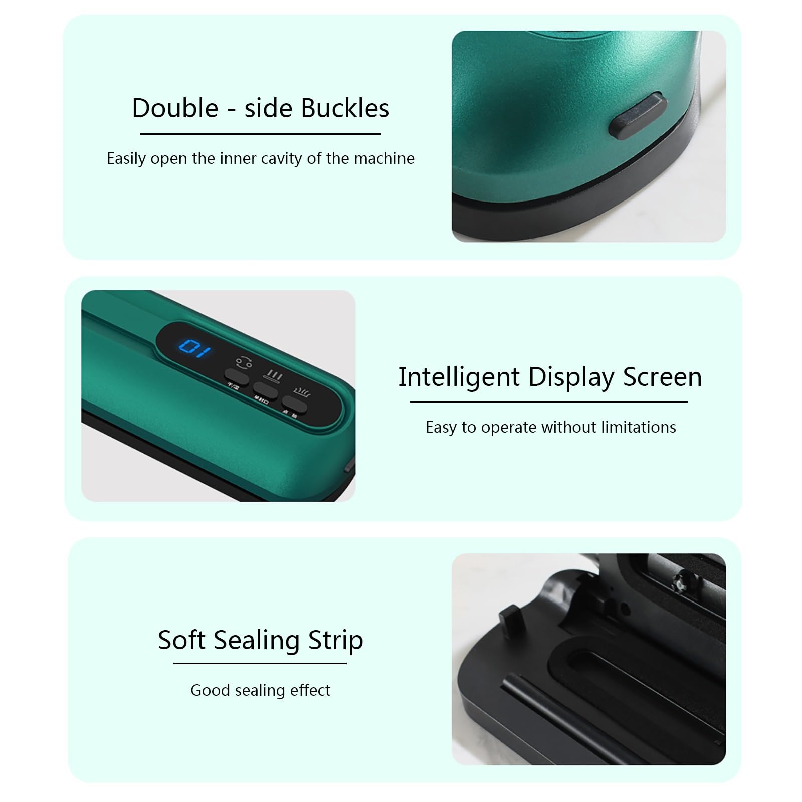 Smart Kitchen Vacuum Sealer - Automatic Food Preservation Sealer, Dry/Moist Modes, Vacuum Sealer for Freshness & Meal Prep(Green)