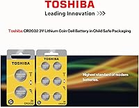 Vista 3 de Toshiba CR2032 - Paquete de ampolla resistente a los niños con celda de moneda de litio de 3 V (6 baterías)