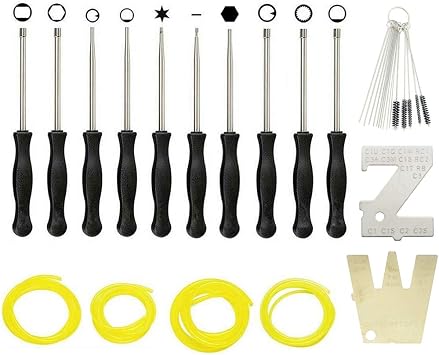 ANTO Carburetor Adjustment Tool Set 10 PCS - 500-13-1 ZT-1 Metering Lever Adjustment - Carburetor Cleaning Kit for Chainsaw String Trimmer Blower 2 Cycle Small Engine