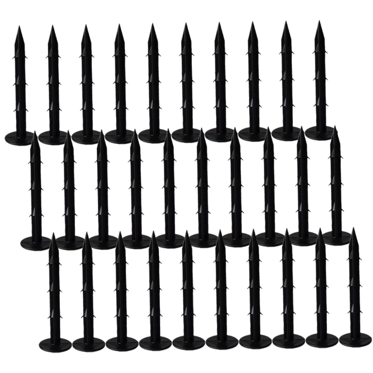 Piquets de Jardin en Plastique Noirs 120 Pièces PP pour Fixation