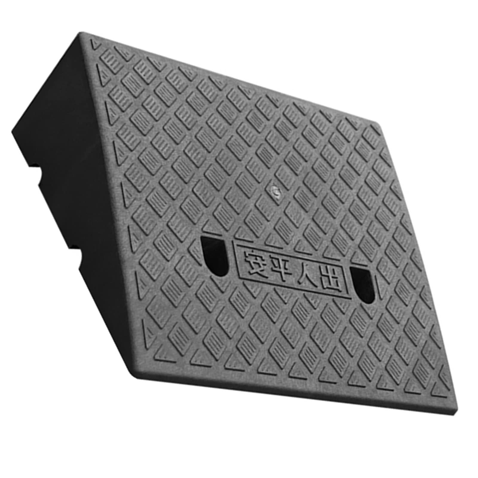 WORDFUN Rampe da Marciapiede in Plastica, 50 * 38cm Rampa di Soglia per Disabili, Rampa per Cordoli Antiscivolo, Rampa A Gradini Altezza 15-19 Cm, per Auto, Sedia A Rotelle, Moto, Bicicletta