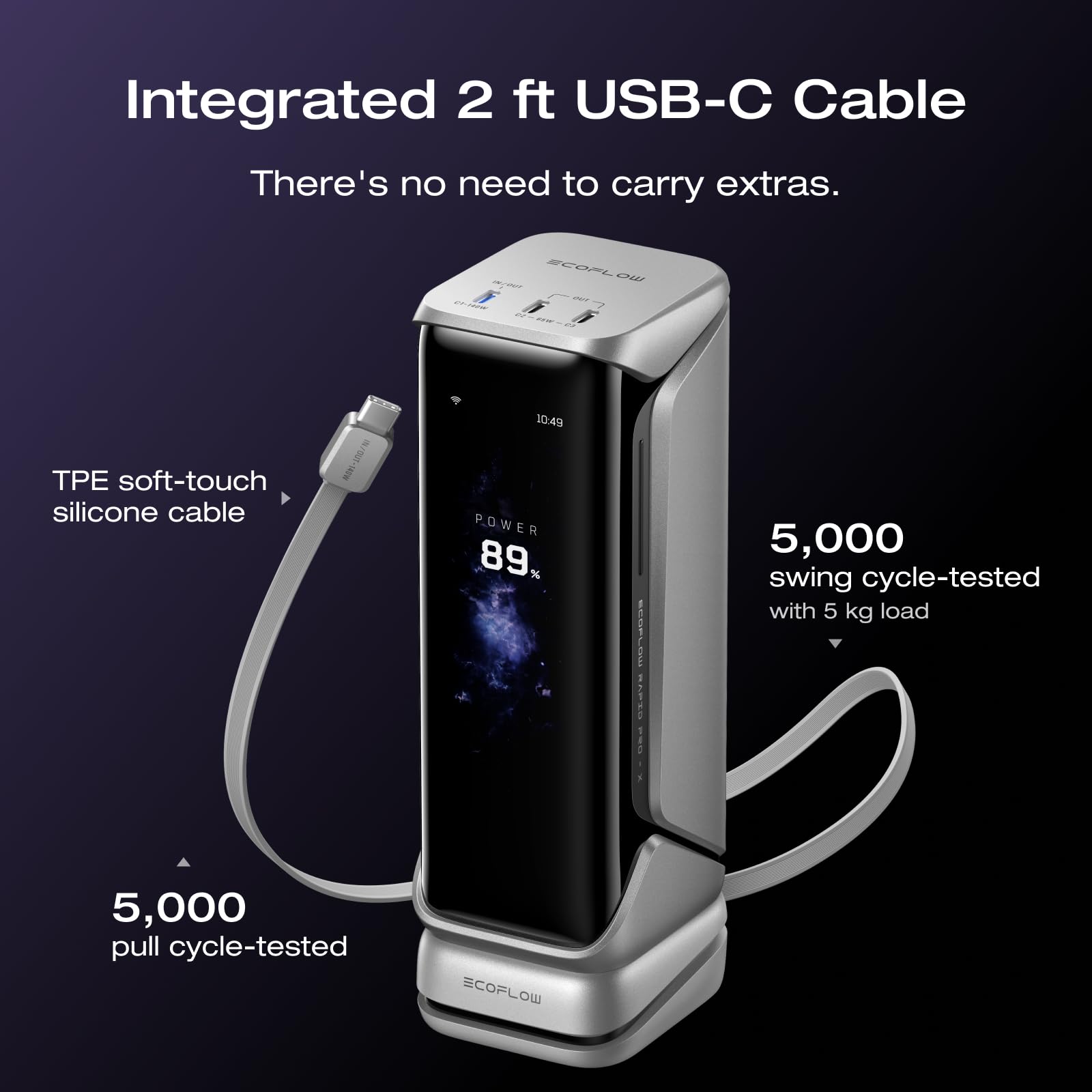EF ECOFLOW Rapid Pro X 300W Laptop Power Bank, 27,650mAh High-Watt