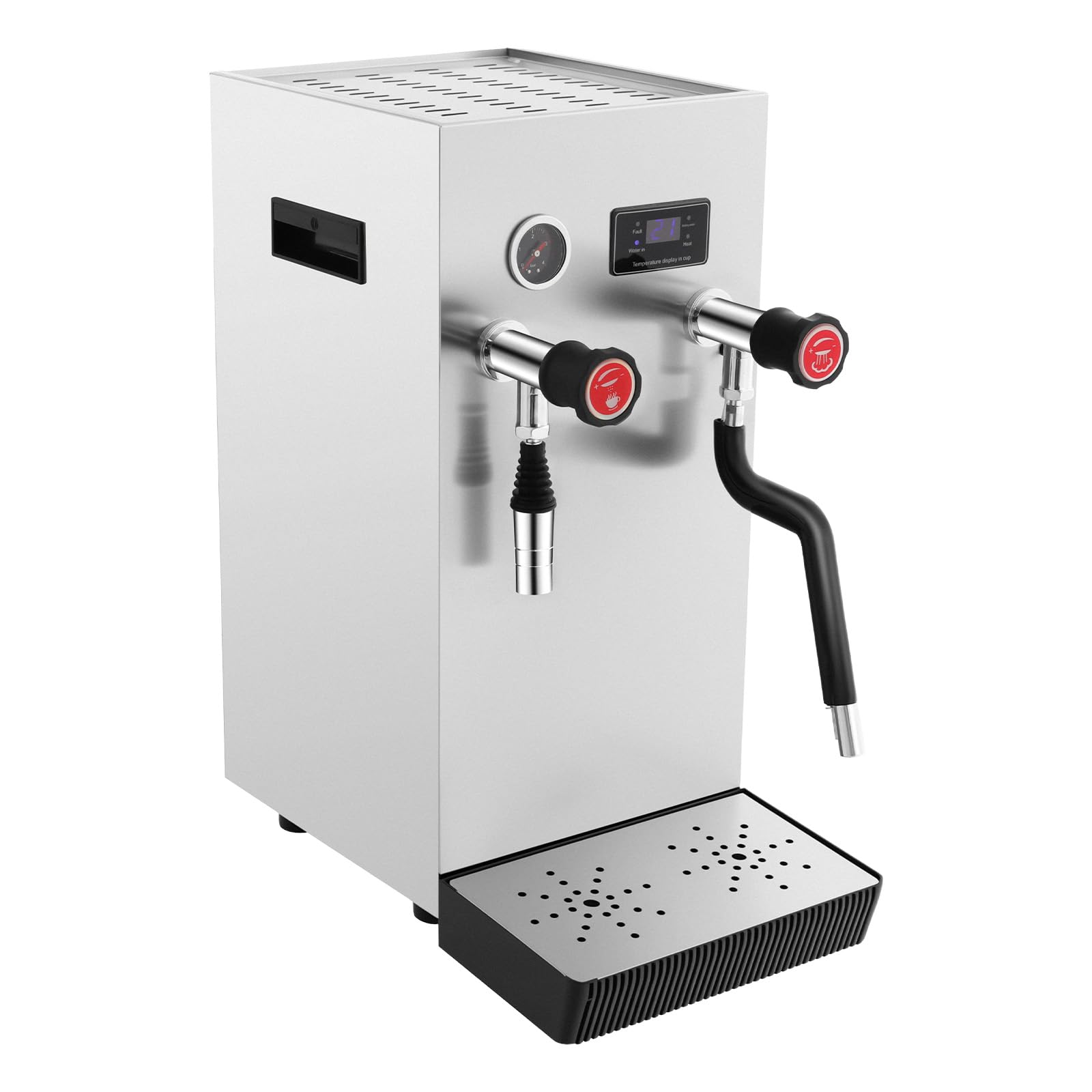 Commercial Milk Frother, 8L Full-Automatic Steam Boiling Water Frothing Machine, Multi-Purpose Electric Milk Foam Maker with LCD Display or Espresso Coffee Tea Coffee Shop Dessert Shop Hotel