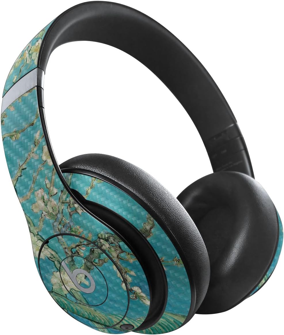 MightySkins Carbon Fiber Skin Compatible with Beats Studio Pro - Almond Blossom | Protective, Durable Textured Carbon Fiber Finish | Easy to Apply