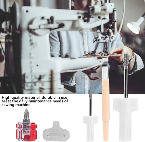 Sewing Machine Repair Kit 5 Pcs Sewing Machine Overlock & Serger Service/Repair Tool Include Screwdriver,Thread Removal,Slot Screwdriver and Cleaning Brush