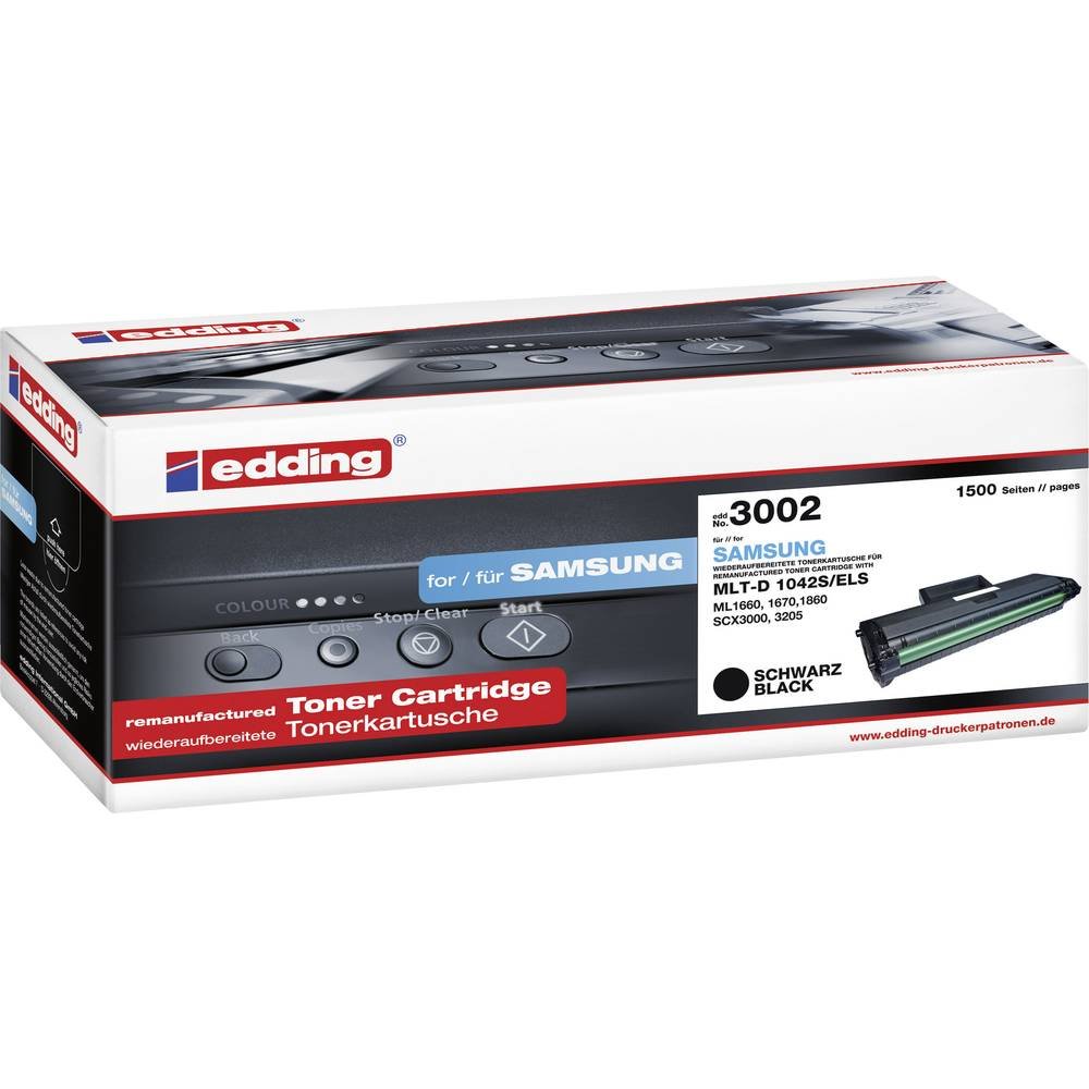 Toner Edding EDD-3002 Noir résout vos pannes d'impression équivalent Samsung MLT-D1042S - 3