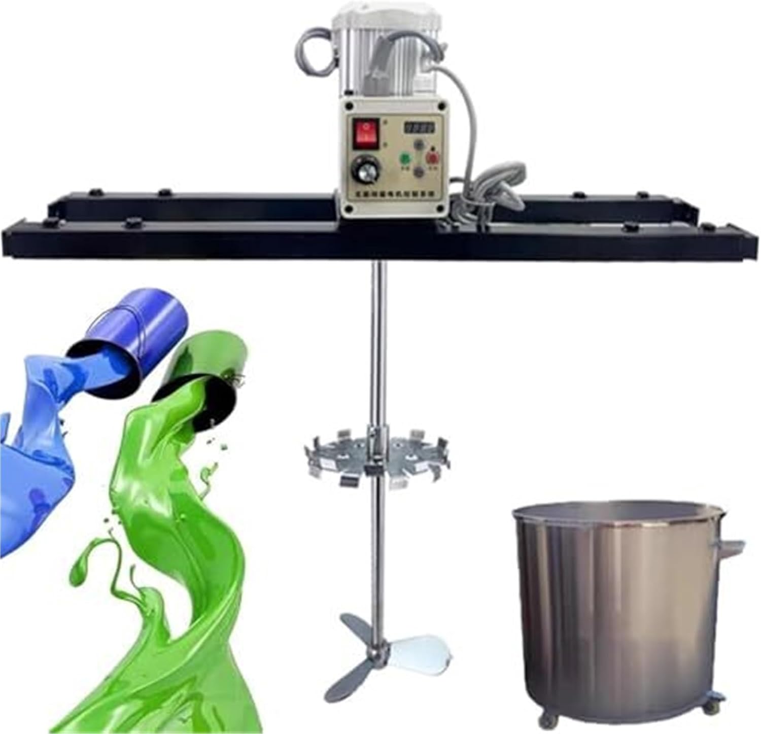 Electric Paint Mixer, 2100W Commercial Tank Stirring Machine, 1 Ton Capacity, 40NM High Torque, Adjustable Speed for Medium to High Viscosity