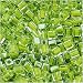 Miyuki 4mm Glass Cube Beads Lime Green Lined Crystal #245 10 Grams