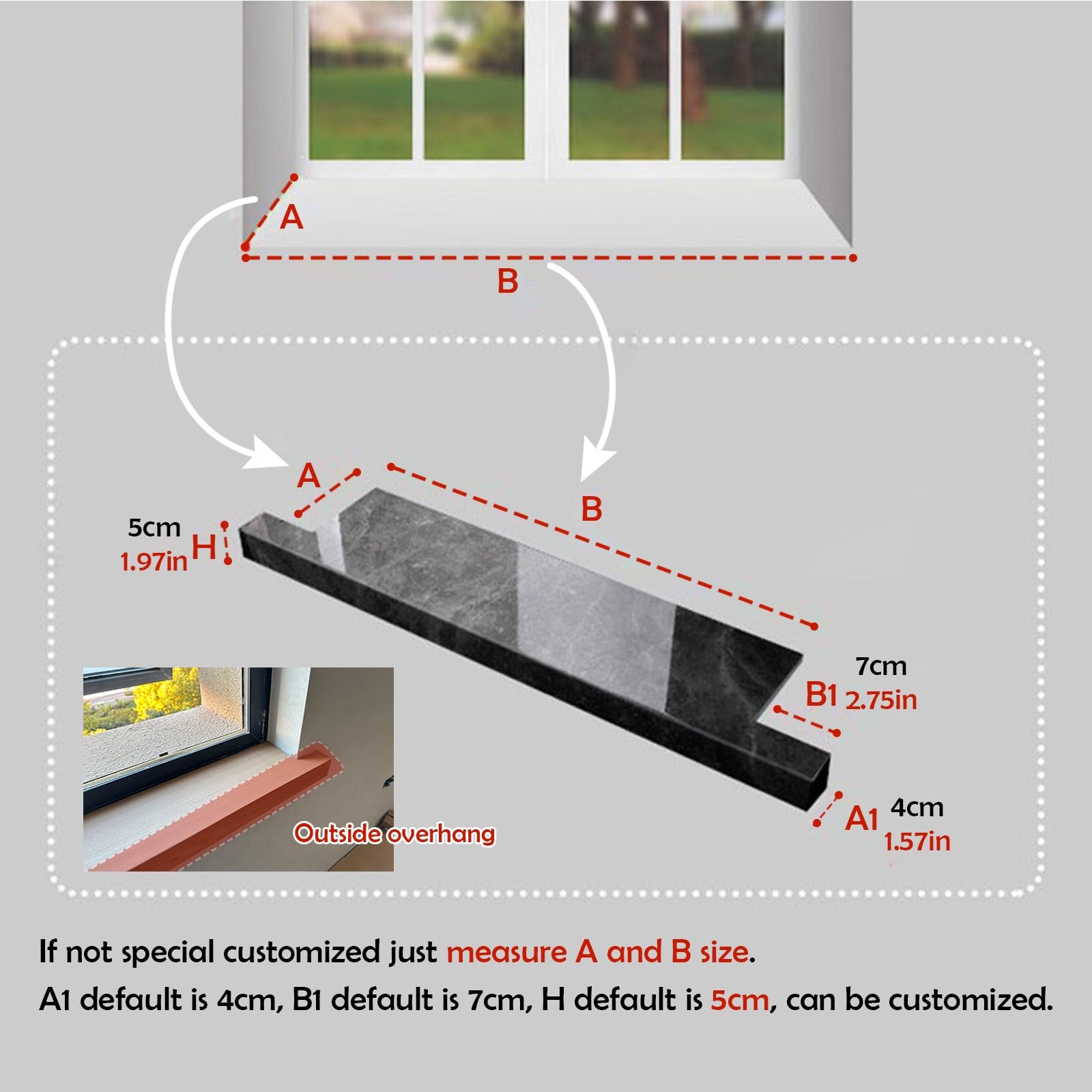 Pvc Ledge Window Sill Board Custom Size Nosing | White Tile Finish PVC Acrylic ...