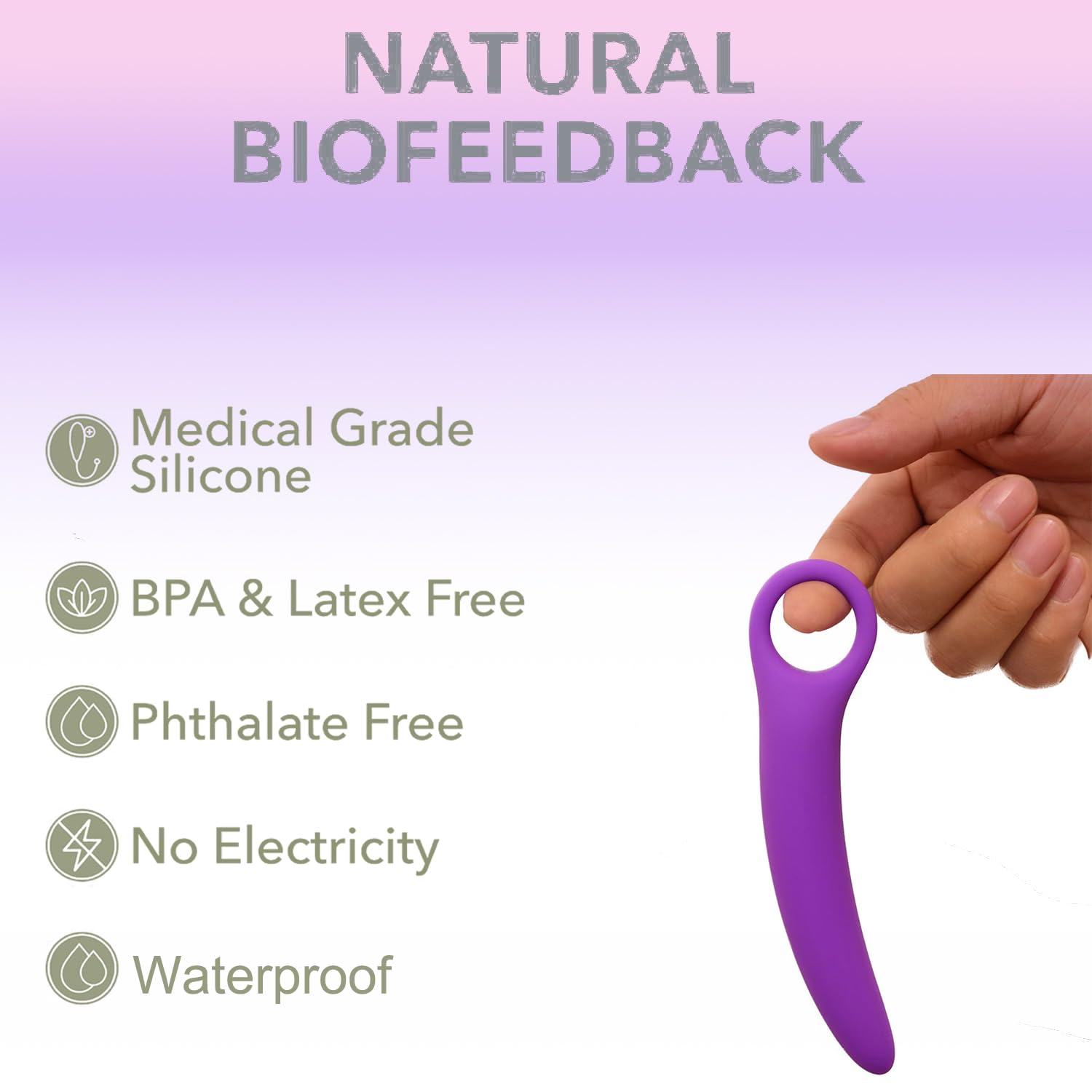 Dilatatori per Pavimento Pelvico Donna,Allenatore Muscolare Progressivo,Esercizi per Controllo Della Vescica e Pavimento Pelvico con 5 Pezzi a Colori Pastello, Design Curvo ad Anello e Scatola Regalo