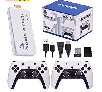 M15 Retro Game Stick Console Pro 2.4G Dual Wireless Game Box Video Games for tv with Plug & Play, Gaming Consoles for tv Video Game Handheld 64 GB with HDMI Output 40 Emulator