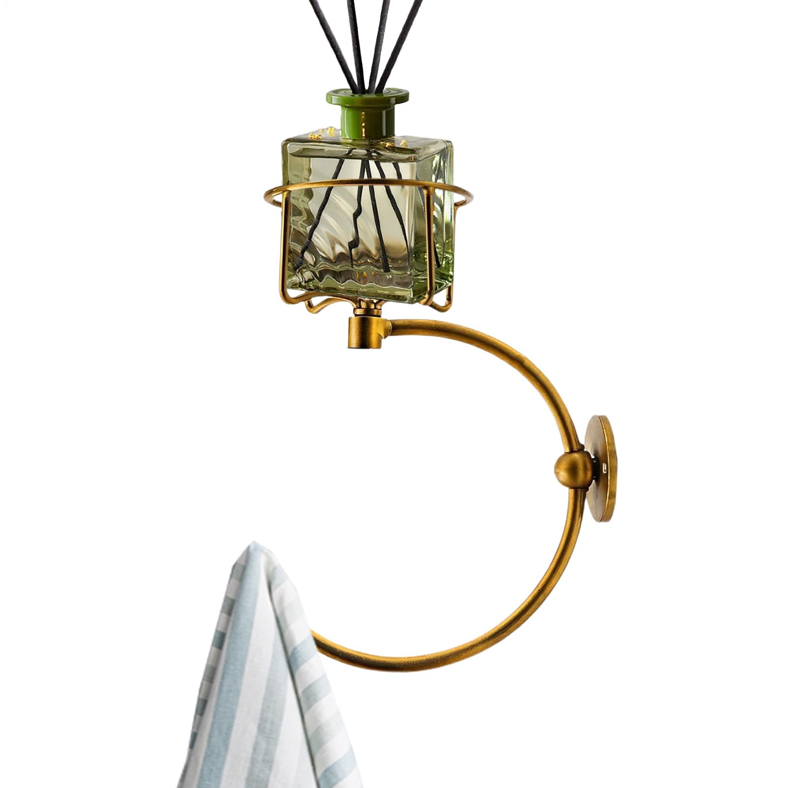 Toalla de Mano de Pared, Soporte de Toalla de Mano, Anillo de Gancho de Toalla de baño con Soporte de Velas, Estante Decorativo Elegante Creativo rústico para Amigos Hotel Hotel Kitchen Baith Centén