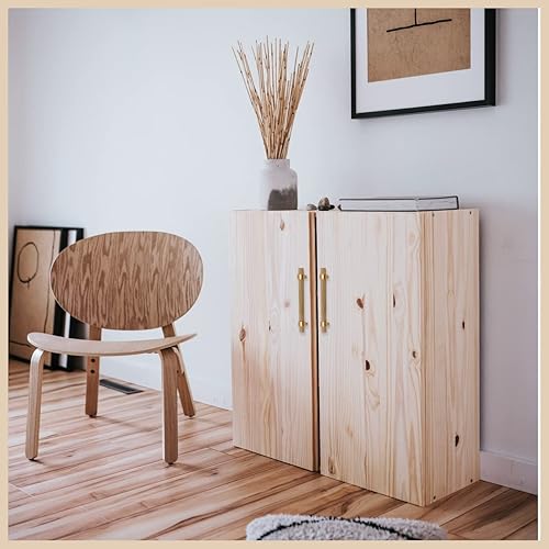 Miniatura 7 de Paquete de 6 tiradores de madera para cajones, manijas de cajones de madera de haya, 3 pulgadas, accesorios de madera para armarios, aparadores con