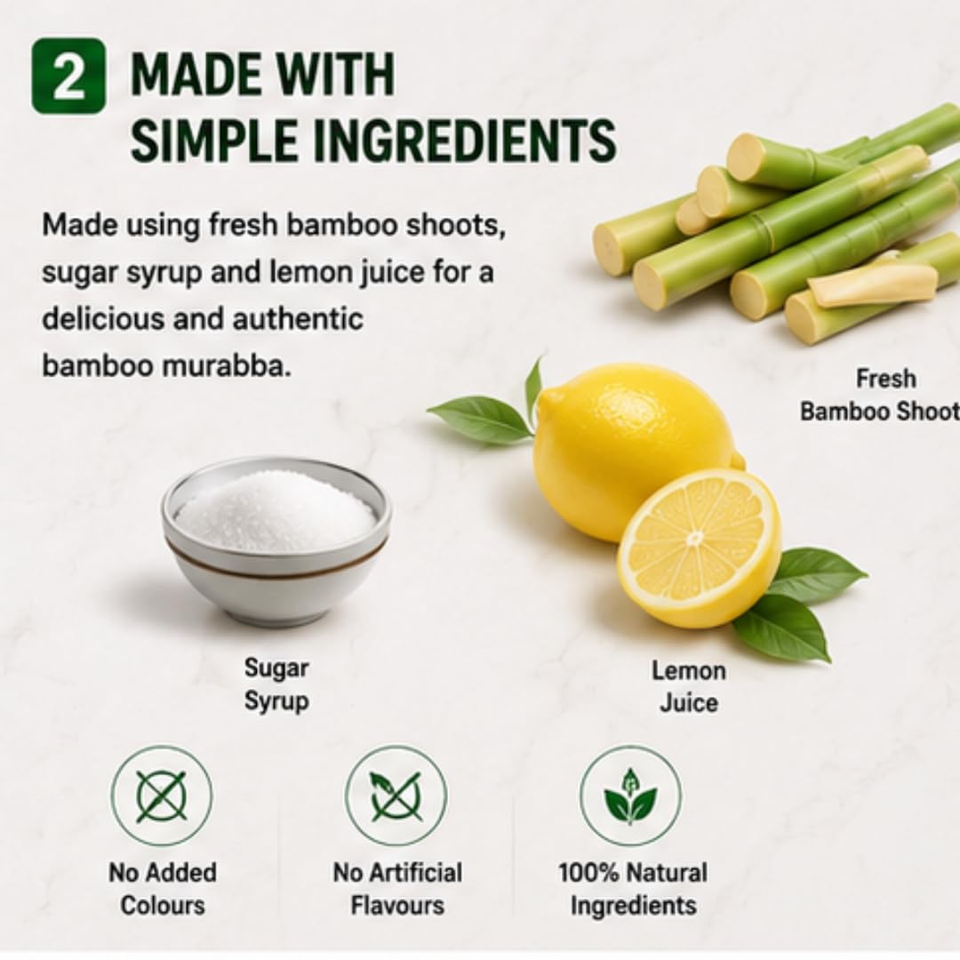 Jayani Homemade Bamboo Murabba with Natural Honey Helps Increasing Height Growth |Rich in nutrients| Boost Digestive Health|Bans Ka Murabba 800 gm Pack | Bamboo Shoots Murabba Good for Health 2
