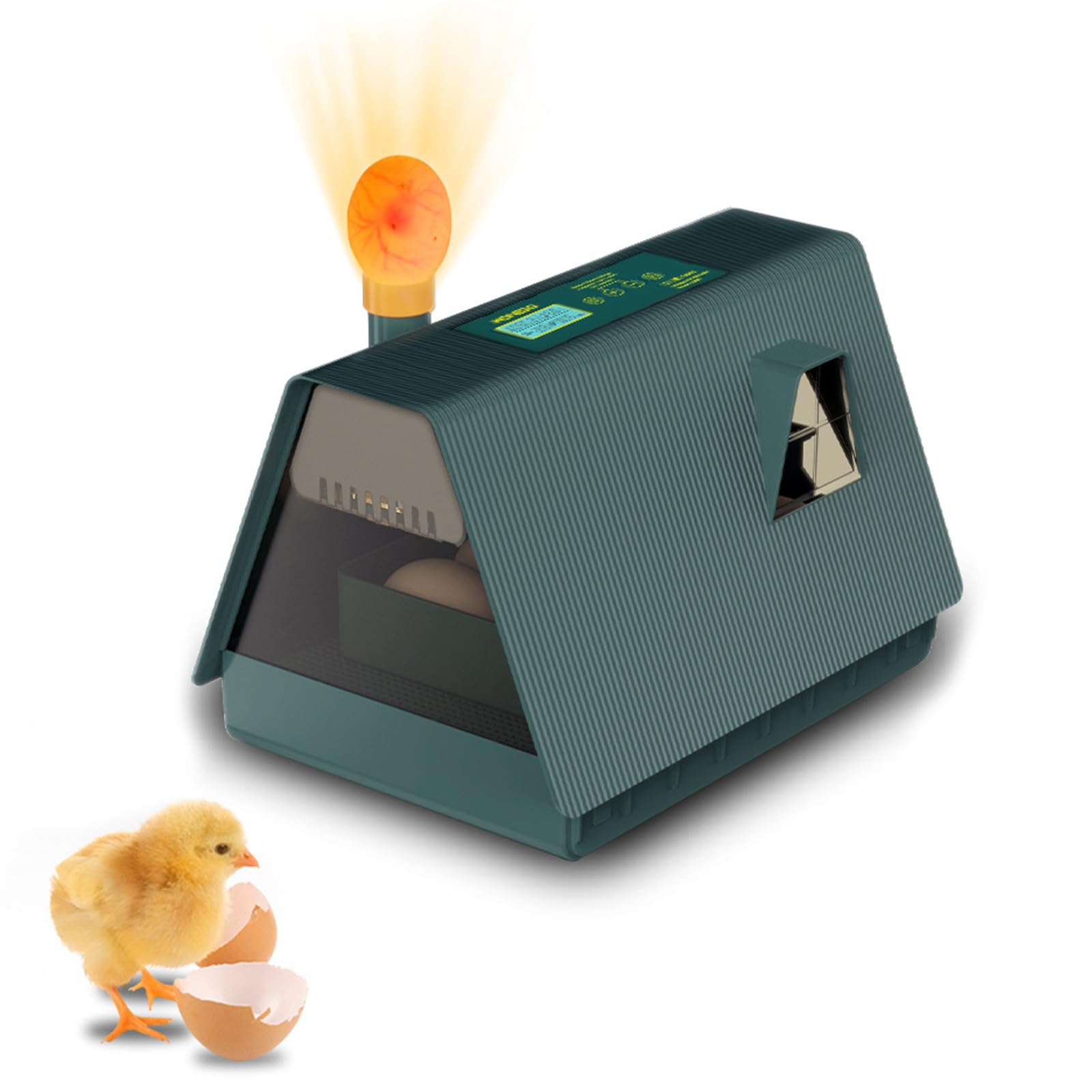 10 Incubadora Automática, Incubadora De Huevo, Rotación Automática De Huevos, Control De Temperatura Y Pantalla De Humedad Con Luz, Mire-Huevos Integrado Para Huevos