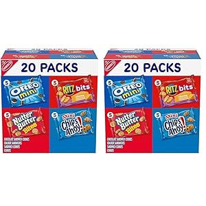 Nabisco Classic Mix Variety Pack, OREO Mini, CHIPS AHOY! Mini, Nutter Butter Bites, RITZ Bits Cheese, 20 Snack Packs (Pack of 2)