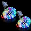 2 Pack Solar Rope Lantern LED String Lights - Length 1200cm, 100 LEDs, Outdoor Waterproof Rope Lights, Warm White/RGB Colorful Neon Tube Fairy Lights, Perfect for Patio, Garden, Camping, Christmas