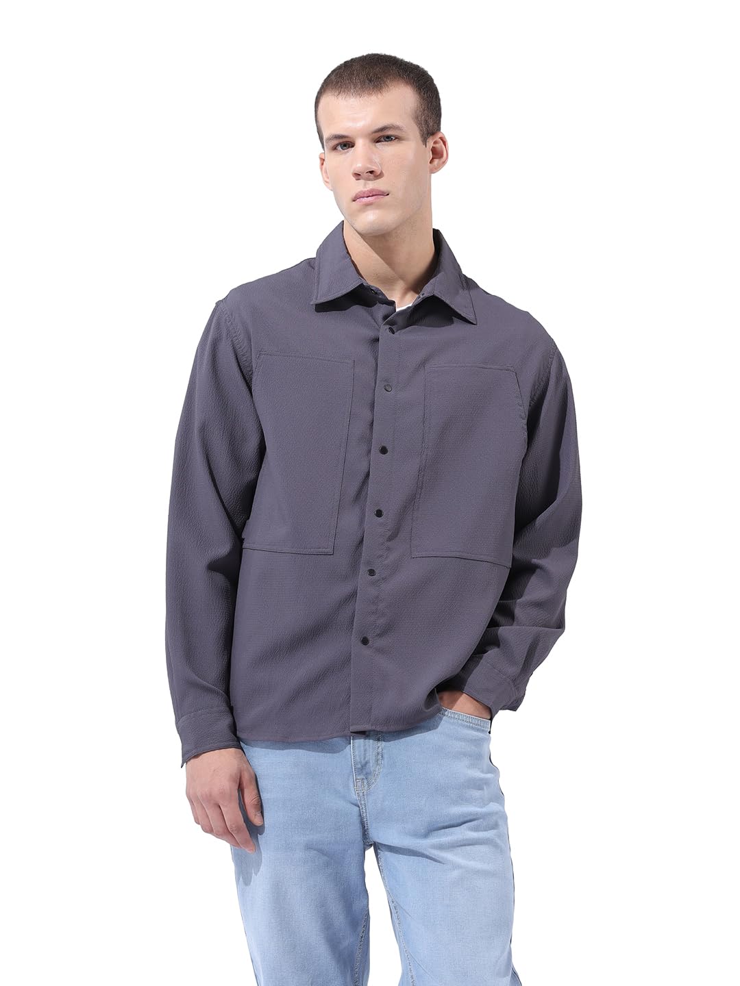 Chemise à manches longues coupe ample décontractée look urbain tendance - 8